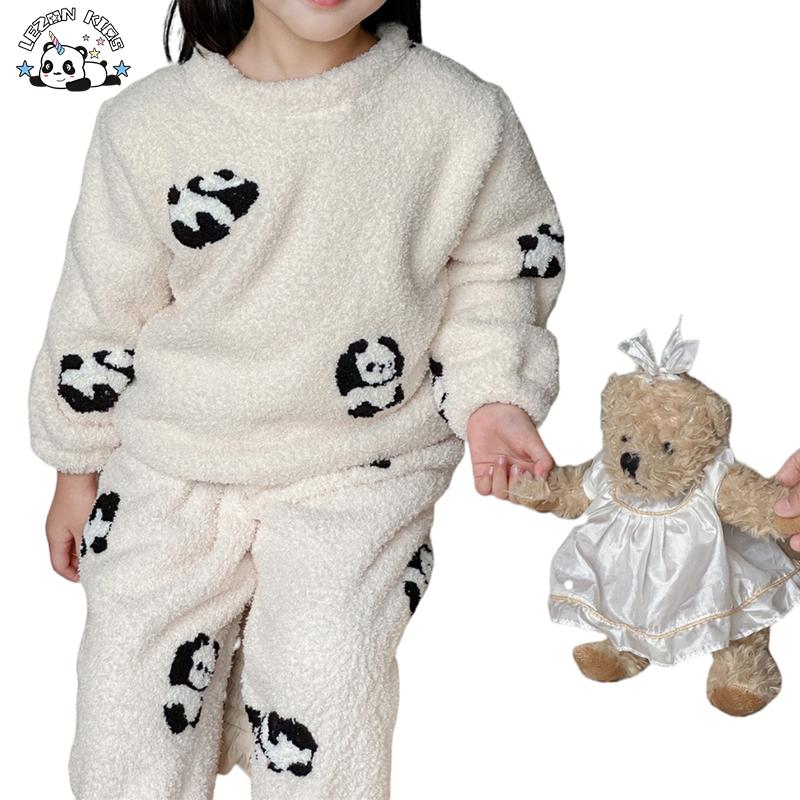 Customizable Wholesale Kids Sleepwear Velvet Pajamas Sets Child Pajama Sets Panda Kids Pajamas