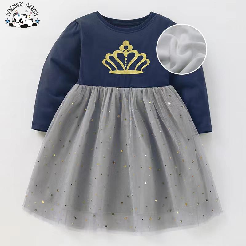 Manufacturer Directly Sell Golden Crown Printed Graduation Party Tutu Dresses for Girls Kids