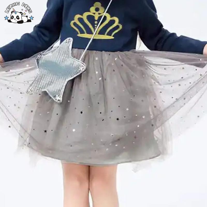 Manufacturer Directly Sell Golden Crown Printed Graduation Party Tutu Dresses for Girls Kids