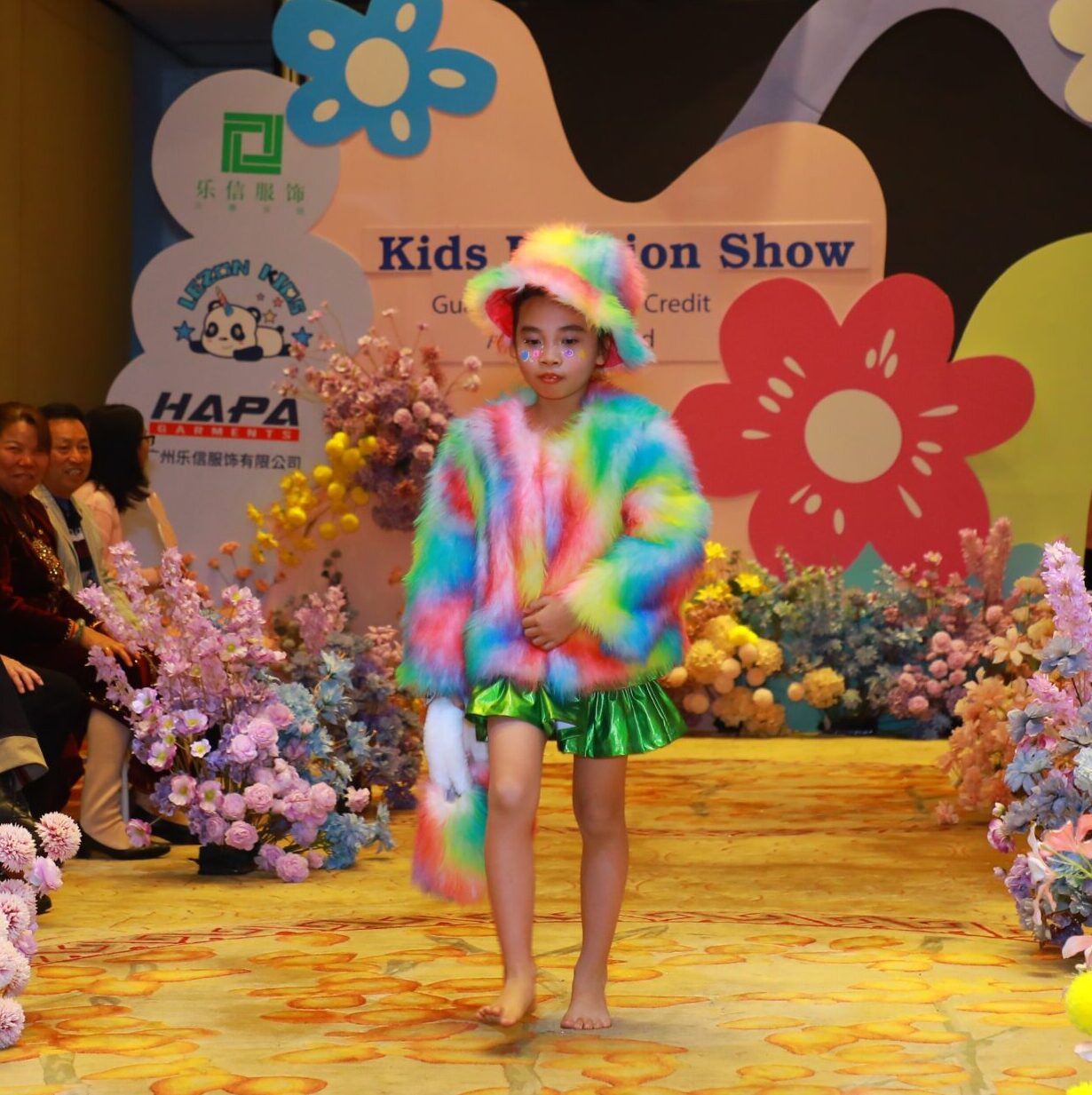 Girls’ Dreamy Rainbow Tie-Dye Plush Coat