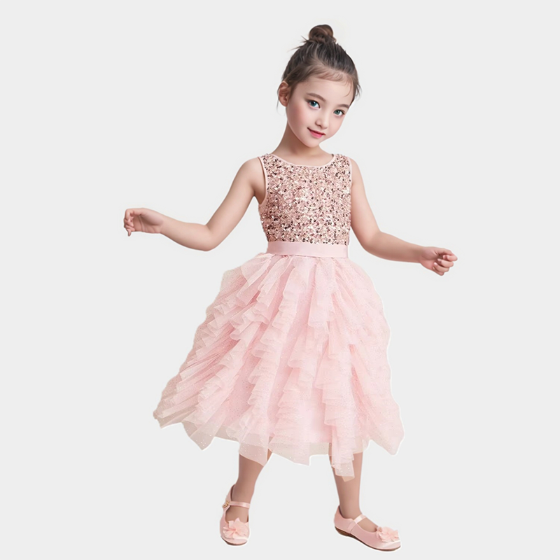 Custom Girls Sequin Tulle Dress
