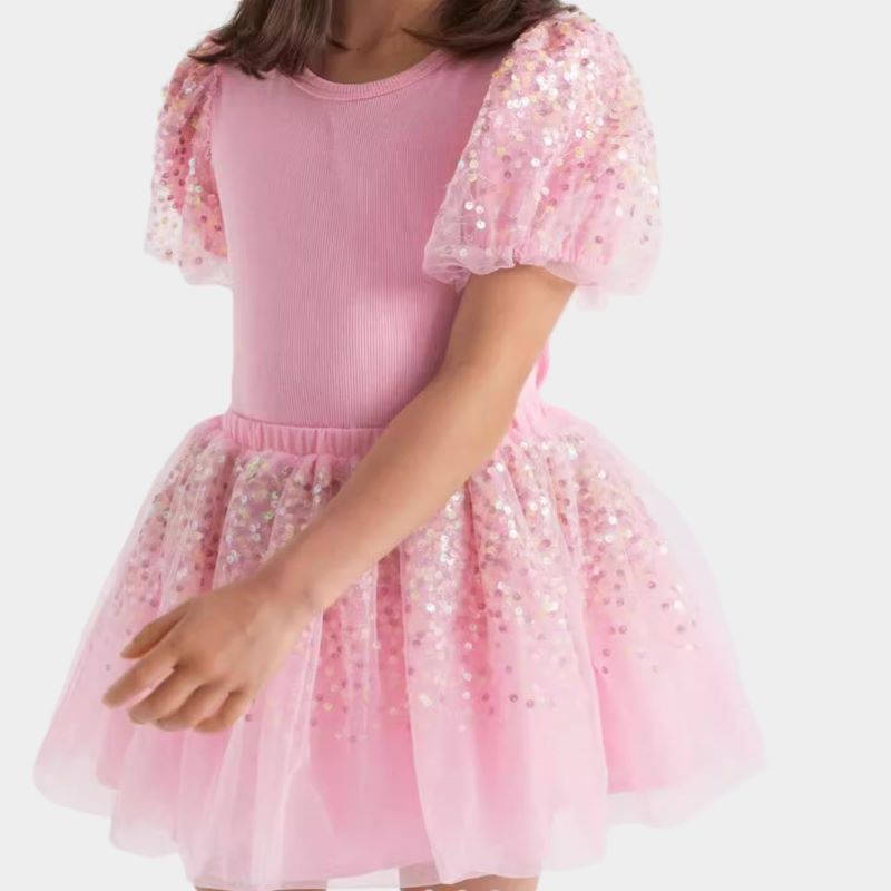 Custom Girl 2 Piece Skirt Set With Sequin Printed