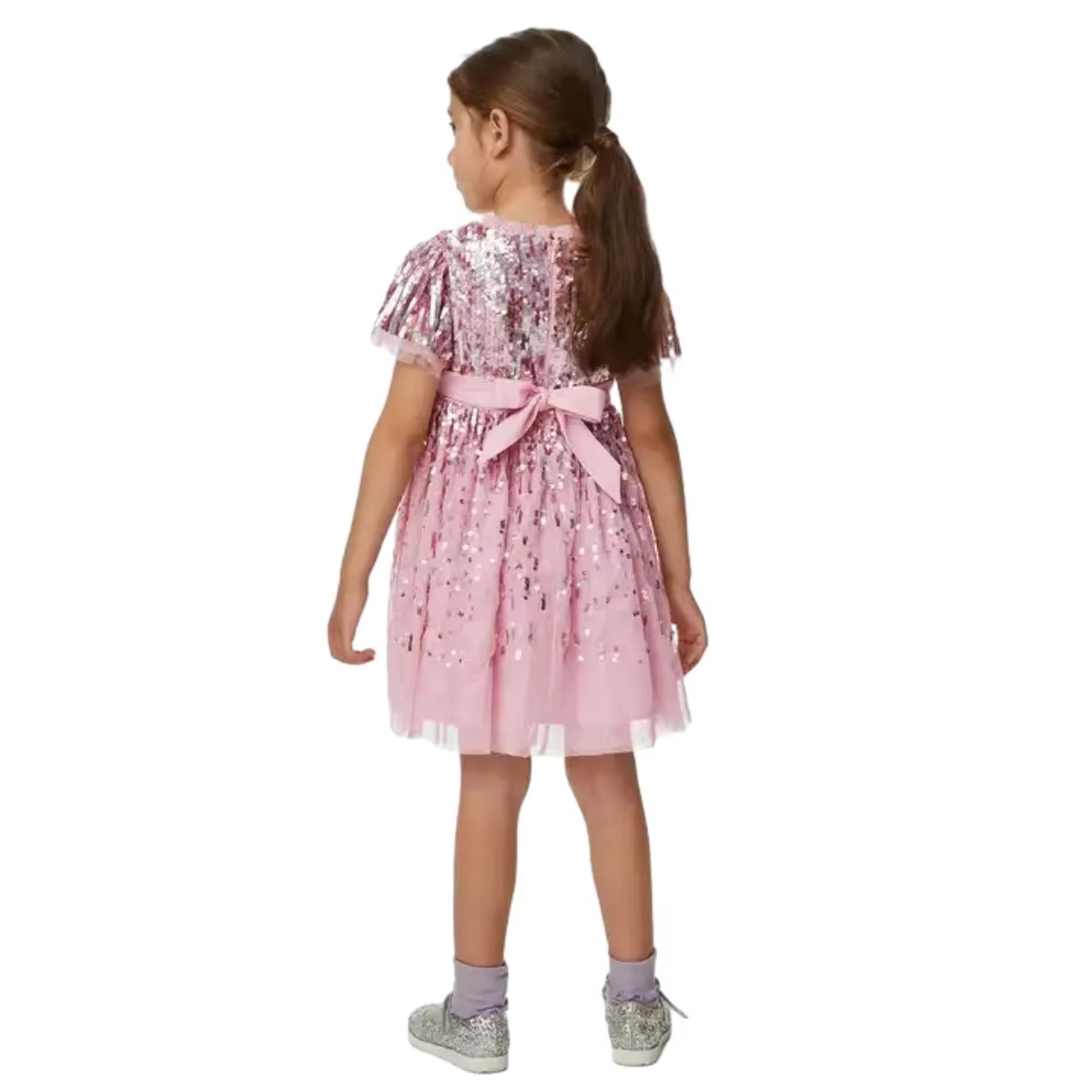 Customization Girls Sequin Dresses Gradient Color Sequin