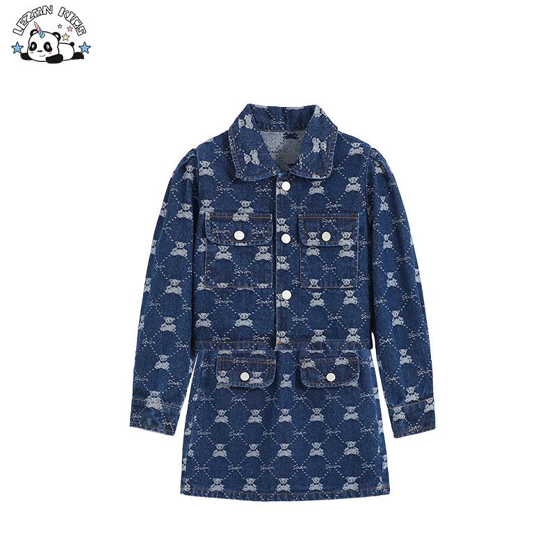Custom Cute Little Girl 2 Piece Denim Set
