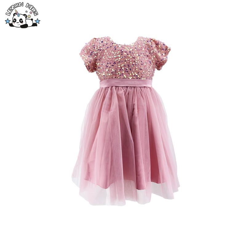 Customizable High Quality Summer Ball Gown Kids Sequin Dress Party Wear Girl Tutu Dress for 2-14 Years