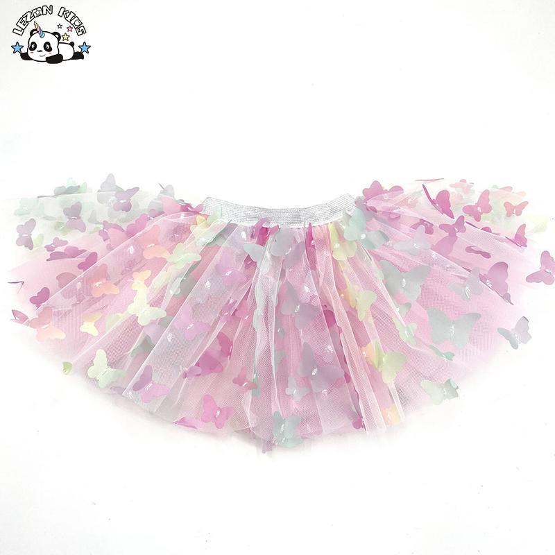 Baby Fashion Half Skirt TUTU Rainbow Gradual Change Embroidery Butterfly Pleated Skirt