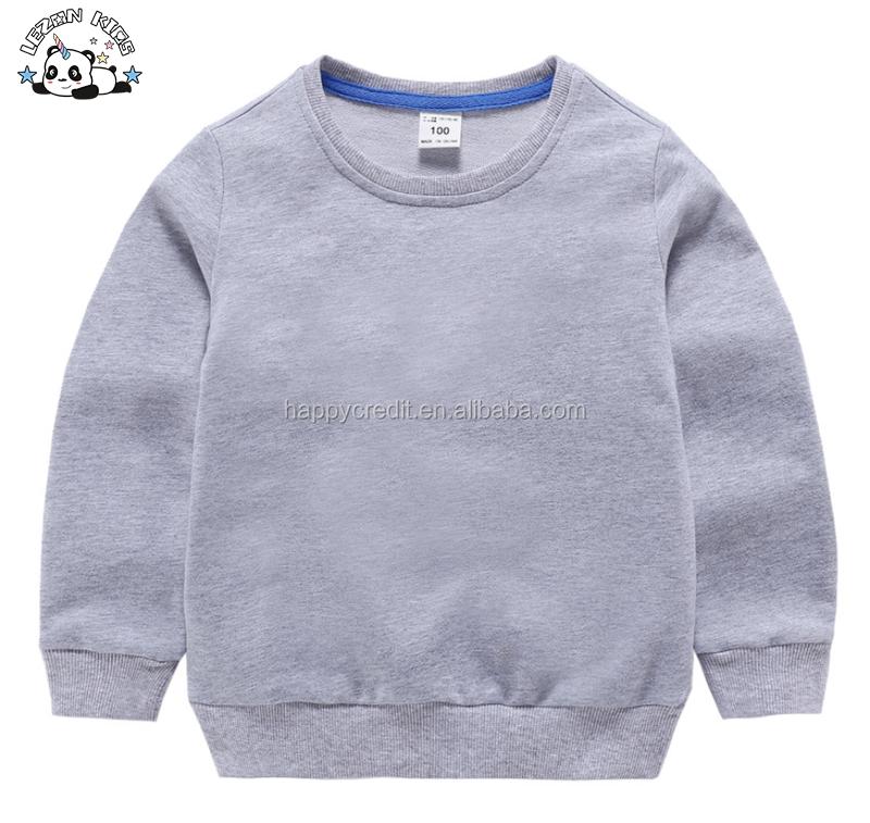 High Quality Custom Designs Plain O Neck Pullover Kids Boys Sweatshirt for Spring and Autumn