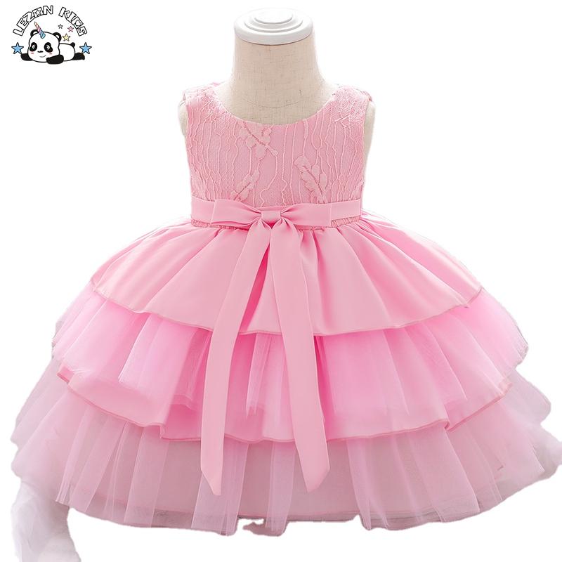 New Design Satin Mesh Baby Girl Dress