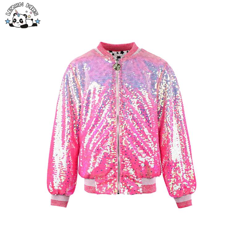 OEM ODM Customizable Wholesale Girl Coat Zipper  Kids Designer Coats Sequin Jacket for Girls
