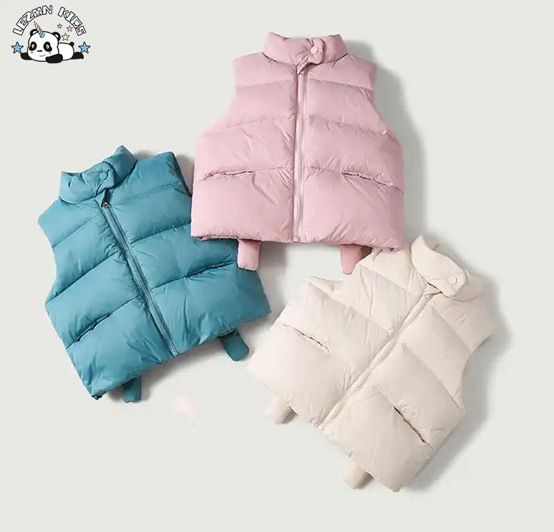 Customizable Solid Soft Warm Sleeveless Children Winter Waistcoat