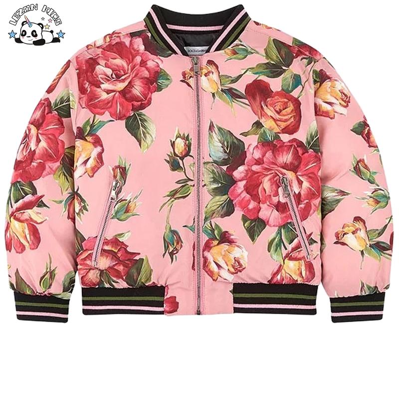 Flowers Printed Waterproof Down Jackets