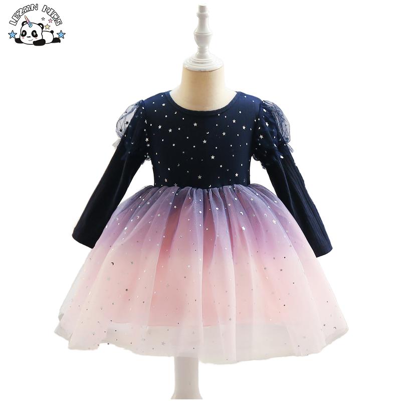 Long Sleeve Tulle Sequin Dresses