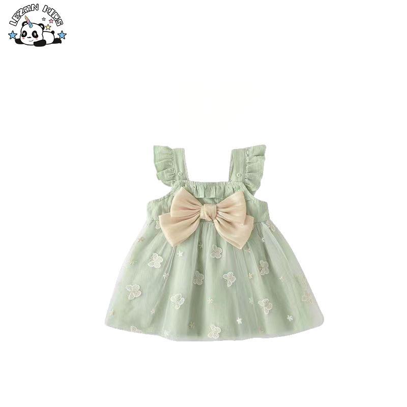 Customizable Wholesale High Quality Cute Flying Sleeve butterfly Pattern Printing Frocks Design Dresses