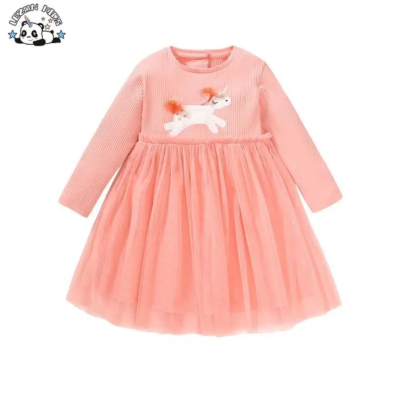 Customizable Directly Sell Spring Long Sleeve Sweet Smocked Frocks Kids Dresses for Girls