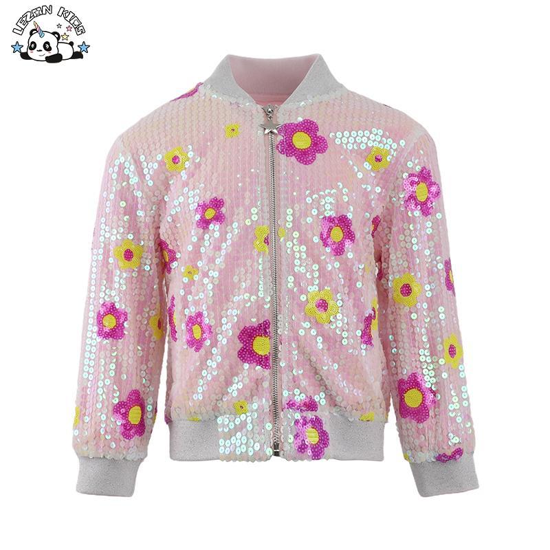 Customizable Autumn Children Jacket Loose Fit Breathable Casual Girls Sequins Jacket