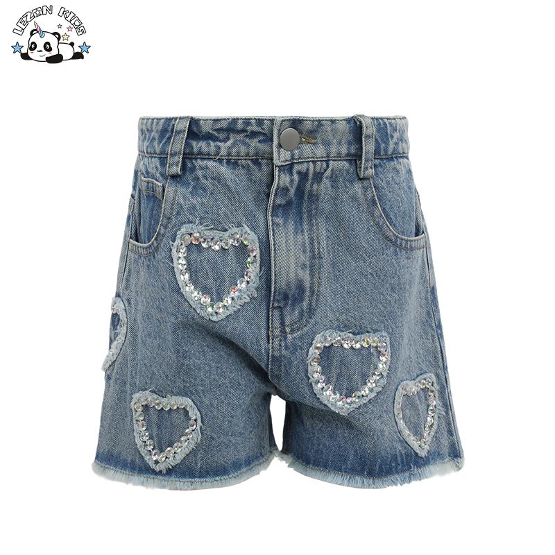 Women’s Cotton Denim Shorts Acid Wash Appliqued Distressed Design Raw Hem Y2K Vintage Style Baggy Fit Summer Casual Wear