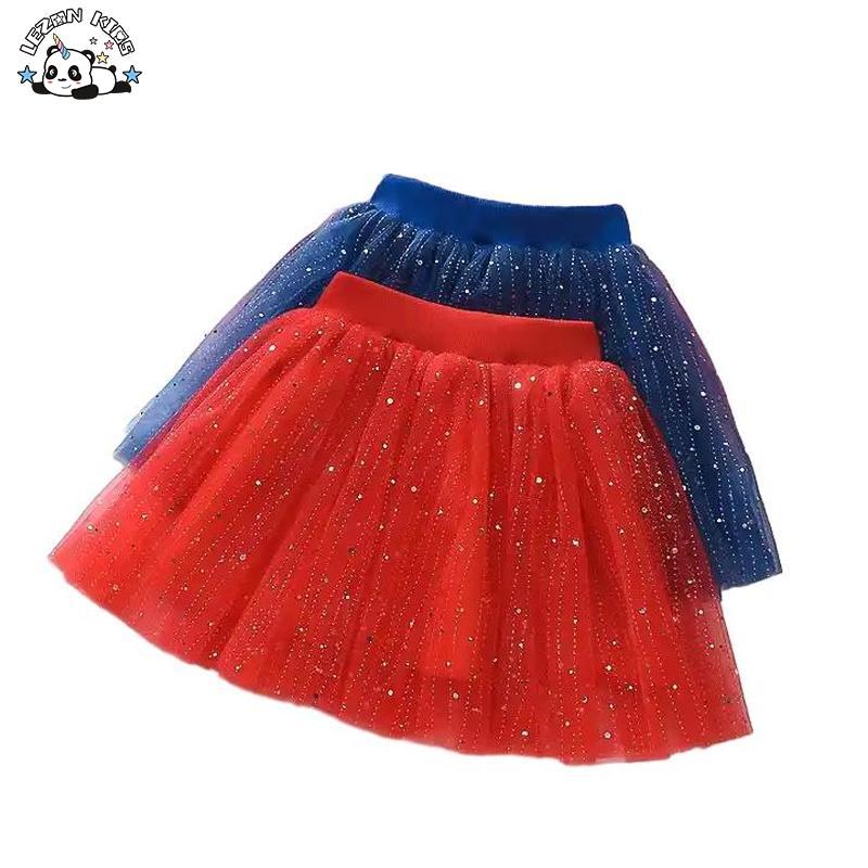 Colors Sizes Customization Shining Sequins Ruffled Tulle for Children Skirt Dress
