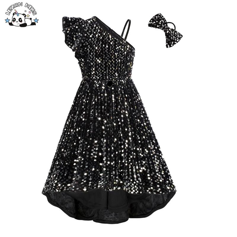 Customize Girls One Shoulder Sequin Dress