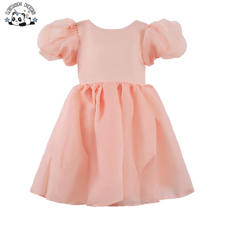 Princess Ruffles Sleeves Pink Tutu Dress