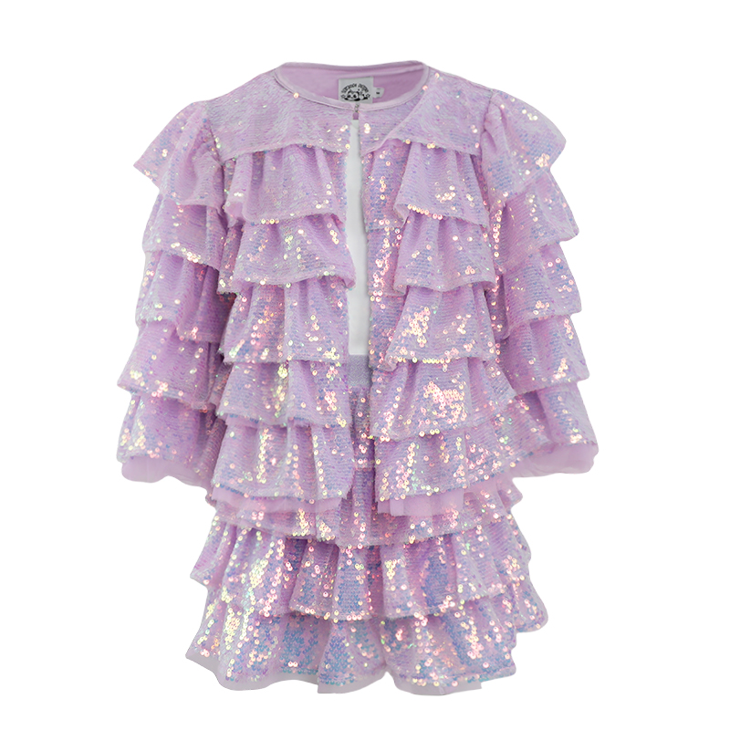 Girls’ Lavender Sequin Ruffle Set