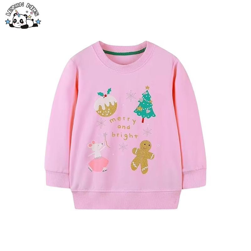Customizable New Product Explosion Cute Glitter Printing Kids Clothes Girls Sweatshirt Custom Girls Sweatshirt