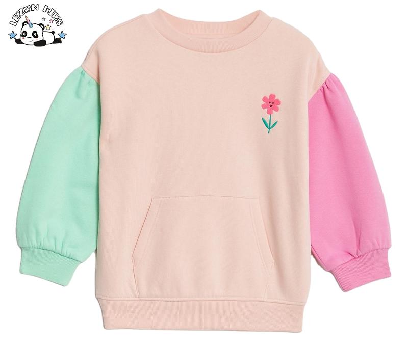 New Year Color Bloc Sleeves Jumper Cotton Pullover Sweater Custom Kids Sweatshirt
