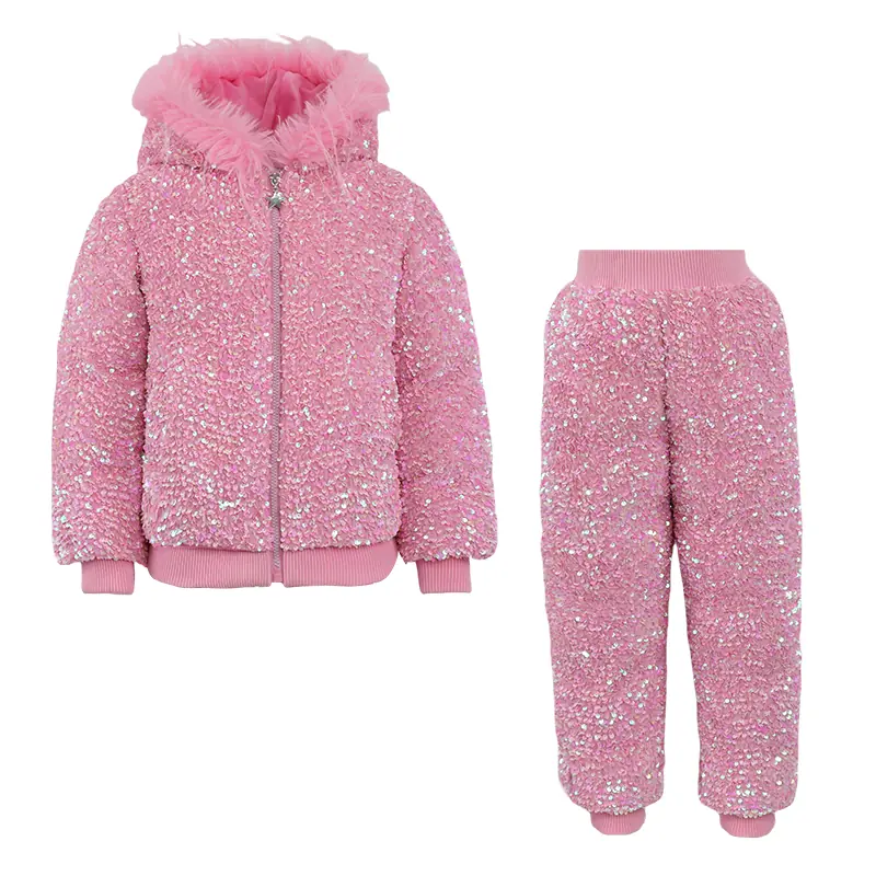 Girls’ Sequin Hooded Padded Suit