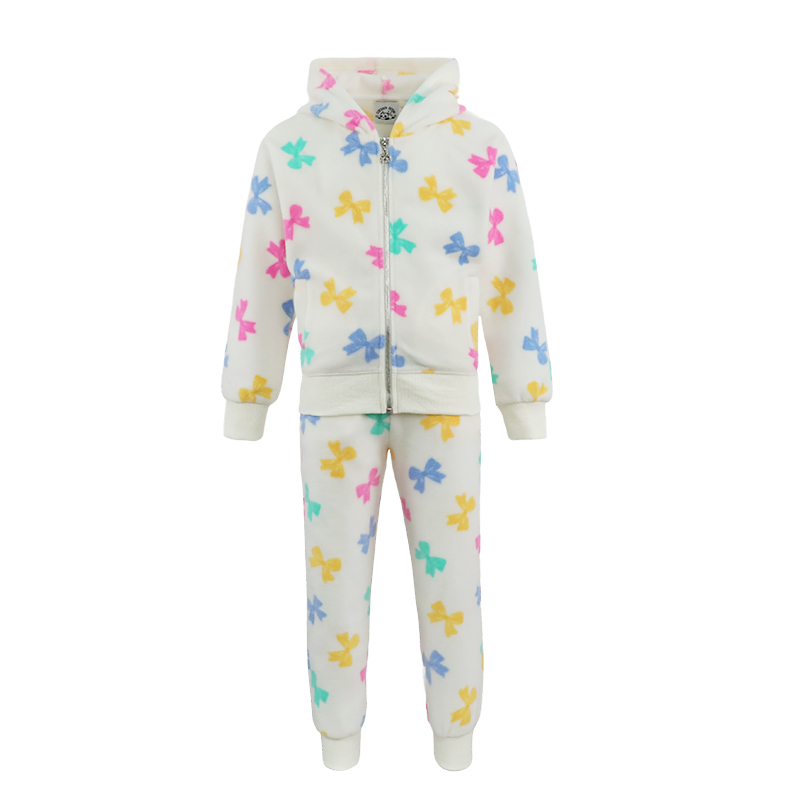 Girls’ Colorful Bowknot Hooded Set
