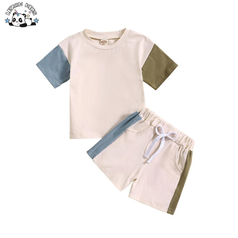 OEM Customizable Toddler Boy Casual Children’s Wear T-shirt Trousers 2 Pieces Clothes Sets for Summer