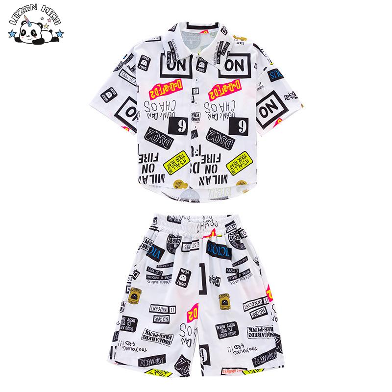 Customized Toddler Boys Clothing Sets Casual Cotton Fashion Print Shirt Short Boys Sets for Summer and Winter
