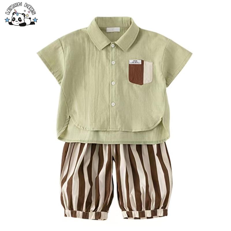 OEM Customizable Little Gentle Short Sleeve and Pant Button Outfits