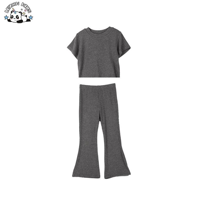 Cotton Comfortable Short Sleeve T-shirt + High Elastic Flared Pants