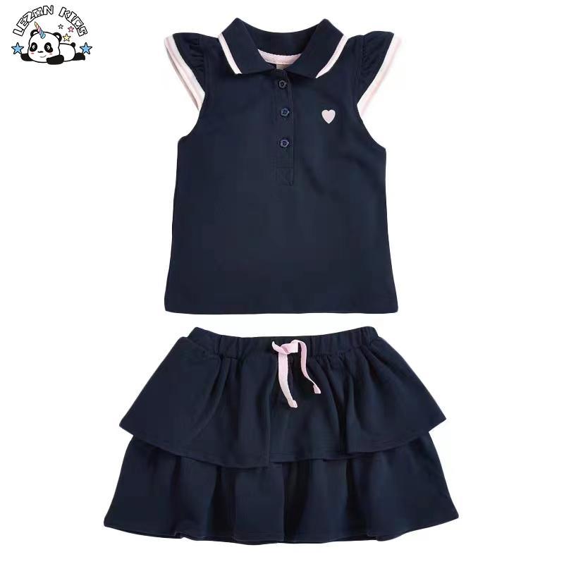 Customizable New Fashion Breathable Sleeveless Short Skirt Boutique Little Girls Summer Clothing Sets