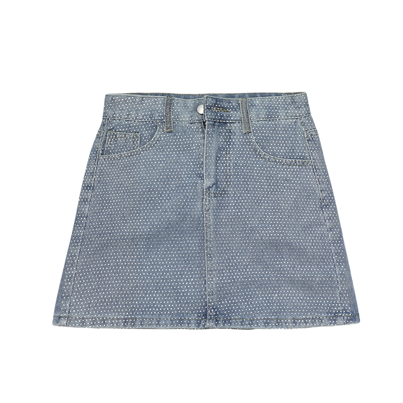 Wholesale Girls Summer Half-Line Breathable Denim Short Skirt