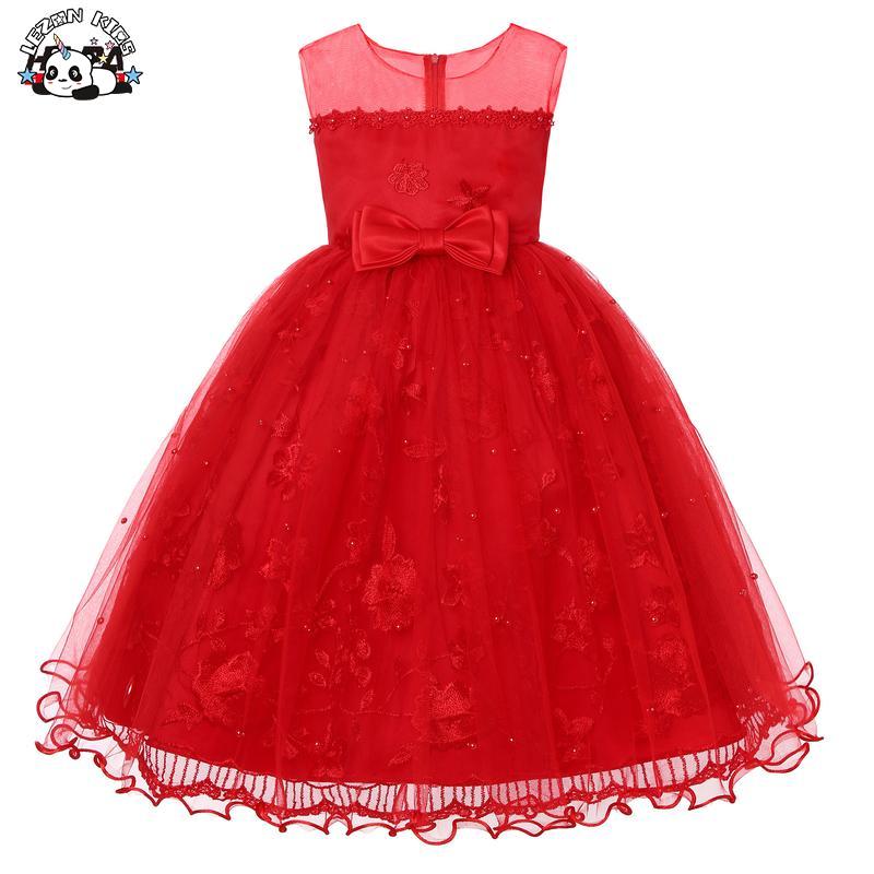 Color Size Customization Children’s Embroidered Mesh Princess Dress Puff Party Girls Dress