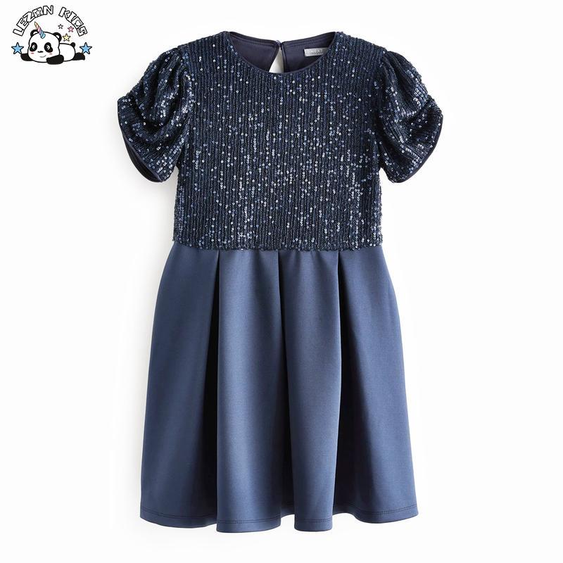 Customizable Hot Sale Sequins Dress Party Sequin Flower Girls Dress for Little Boutique Girl Clothes