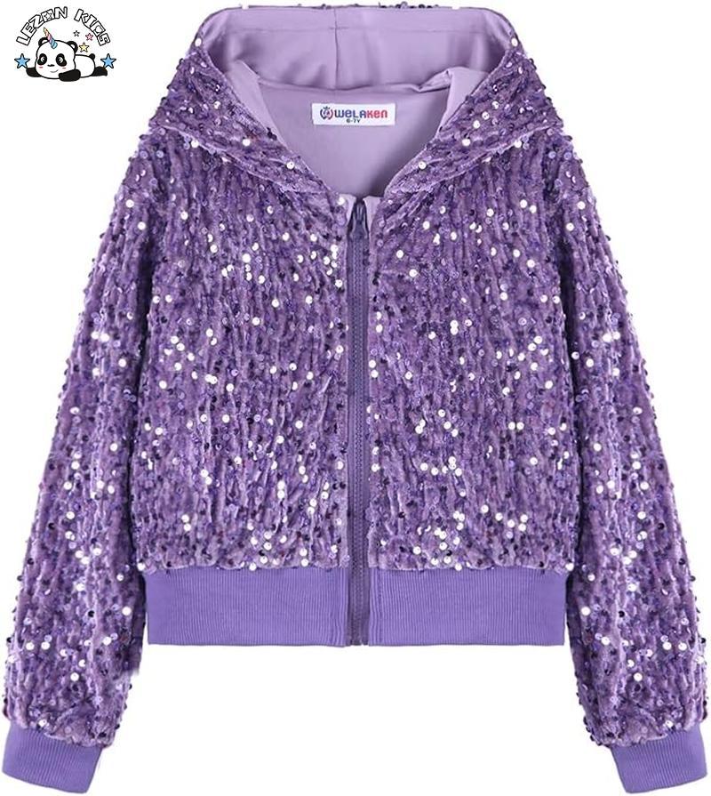 Customizable Purple Sequin Jacket