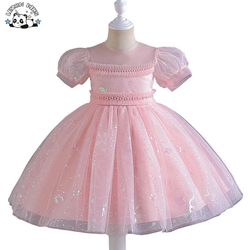 Customizable Wholesale Multi Colors Beaded Sequin Girls’ Princess Party Dresses