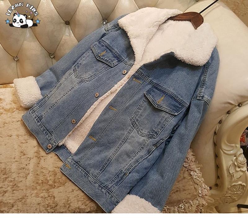 Customizable Winter Warm Girls Denim Jacket Girls Denim Jacket for 2-14 Years