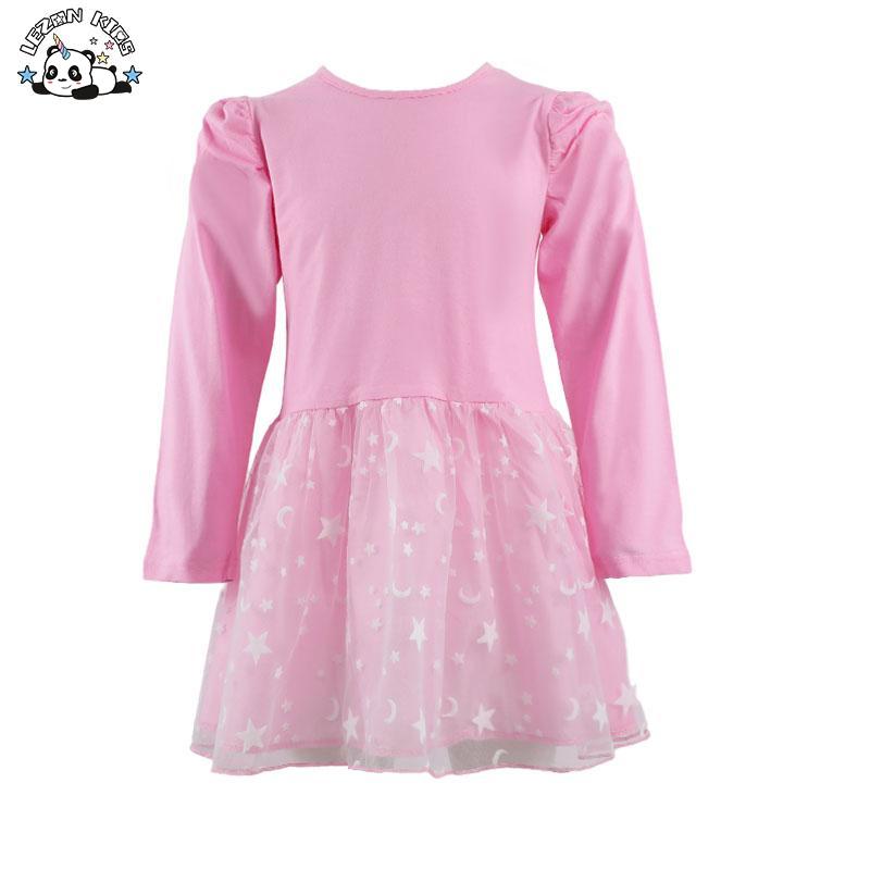 Customizable High Quality Baby Girl Party Dress Sequins Printing Long Sleeve Tulle Girl Dress