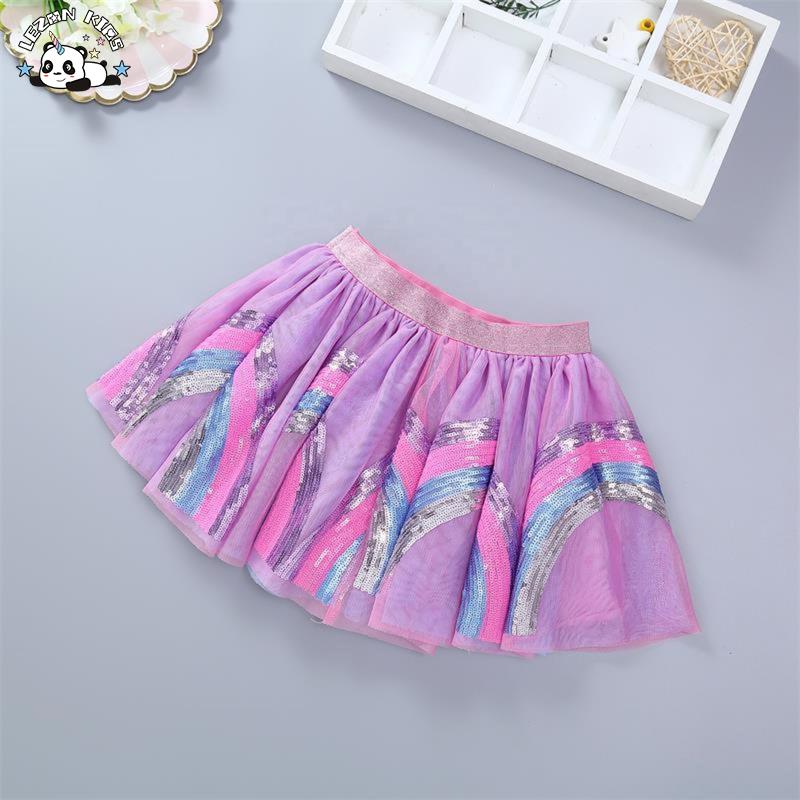 Customize Sequins Rainbow Tutu Skirt for Girls