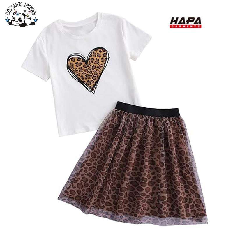 Customizable Fashion Style Leopard Printing T Shirt Set