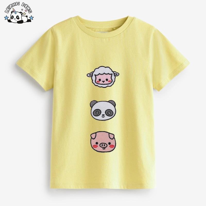 Customizable Hot Sale Cool Custom Kids Patchwork T Shirts 100% Cotton Blank Plain Girl’s T-shirts