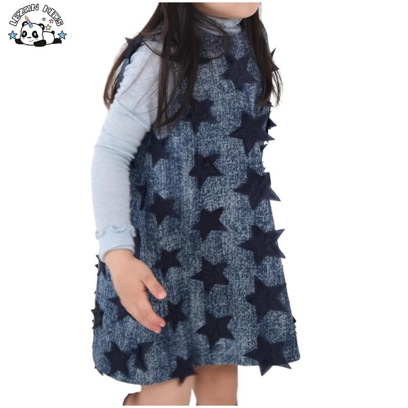 Customizable Hot Sale Stars Style Patchwork Kids Clothes Girls Sleeveless Dress