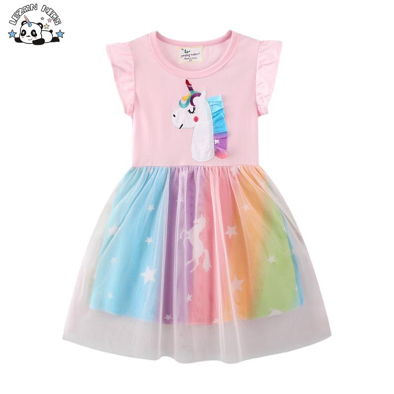 Custom Designs Cotton Girls Unicorn Dress Tutu Latest Children Dress