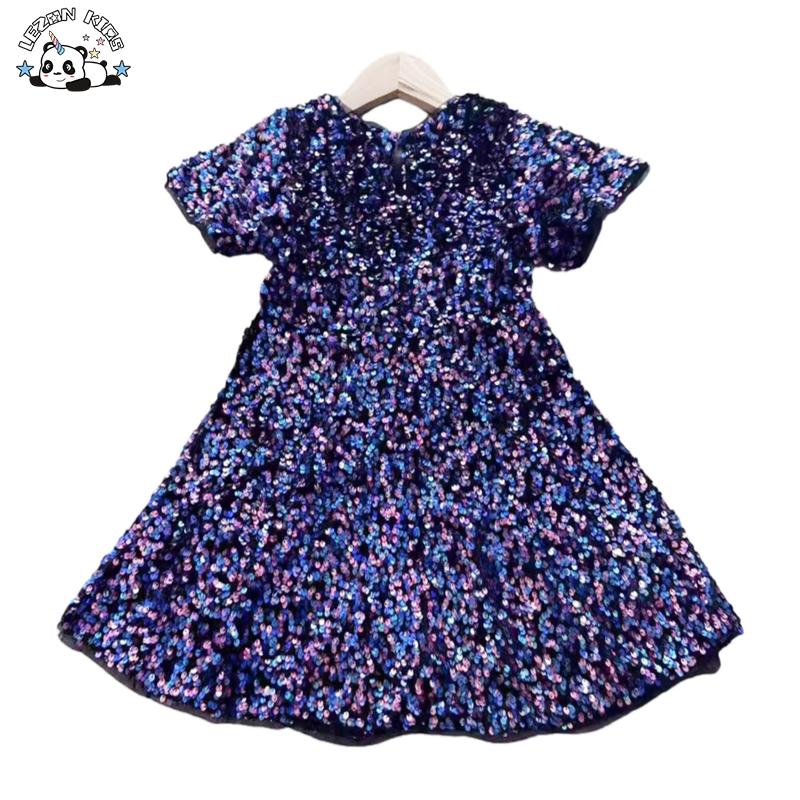 Summer Wholesale Sequin Shiny Princess Party Dress Toddler Kids Girl Dresses