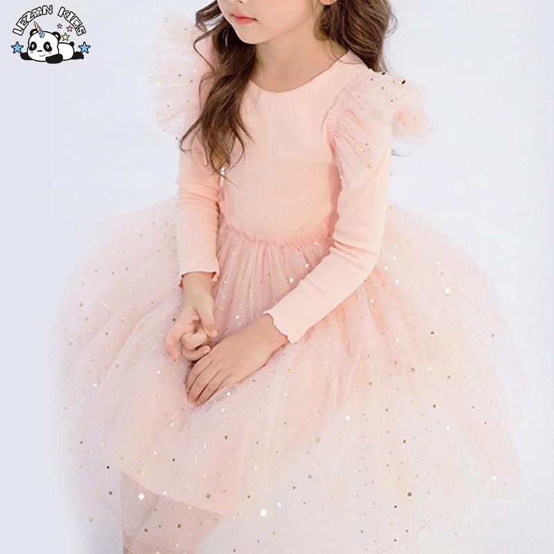 2024 New Arrival Spring Autumn Kids Luxury Frocks Princess Tulle Dress for 3-8T Girls