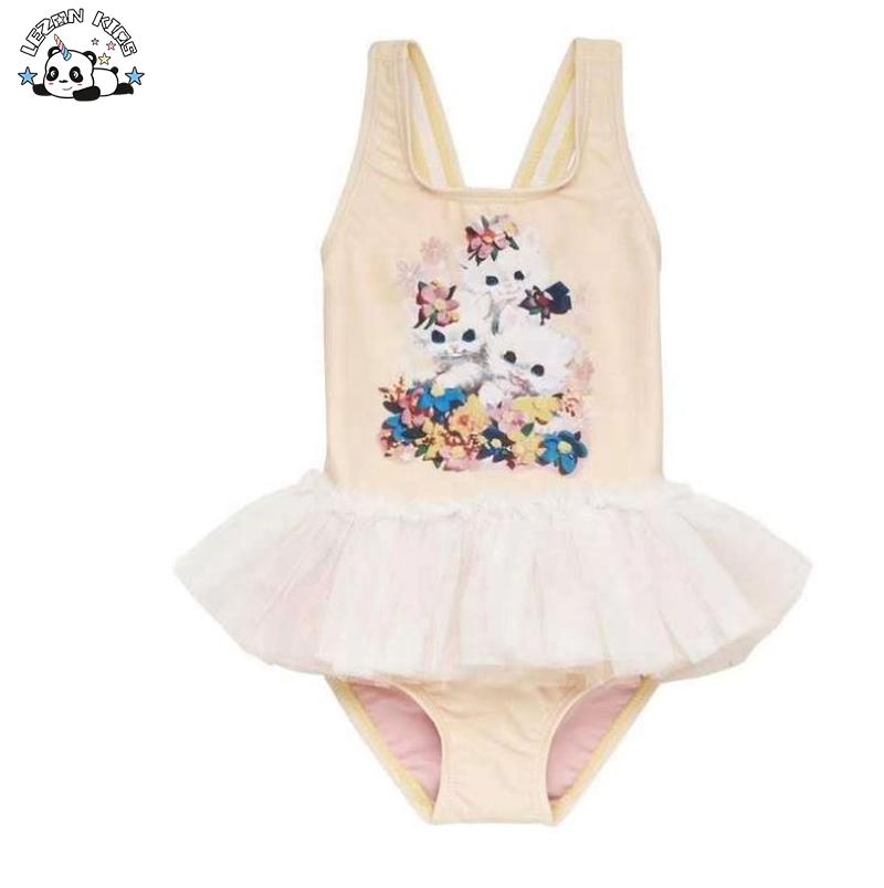 High Quality Wholesale Baby Girls Pink Swimwear Mesh One Piece Bikini