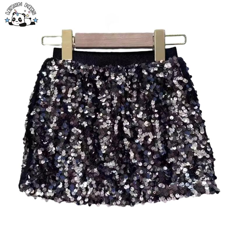 Wholesale Sequin Dress Black Girl Skirt Princess Children Cute Elegant Short Sequin Skirts