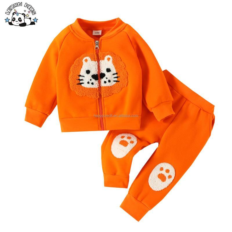 Customizable Cute Embroidery Zipper up Sweatshirt and Pants